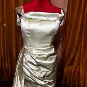 JJs House Pale Sage Satin Dress